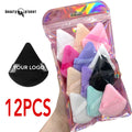 Beauty Planet 12pcs Makeup Tool Sponge Face Makeup Velvet Soft Face Sponge for Makeup Custom Printed Sponge Wet Dry Powder Puff