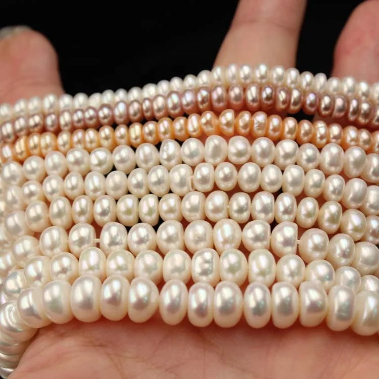 Fengzuan Wholesale Freshwater Pearl Strand Colors Fashion Semi Finished String Strong Gloss Bread Freshwater Pearl Beads
