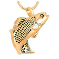 Animal Fine Pendant & Charms Necklace Stainless Steel Cremation Urn Fish Shape Pet Memorial Jewelry Ashes Keepsake Urn Pendant
