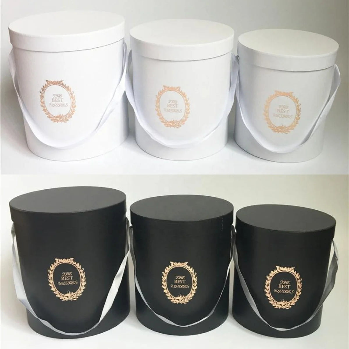 3pcs/sets Portable Cylindrical Round Bucket Flower Box Arrangement Flower Round Box Fresh Flower Bouquet Packaging Box