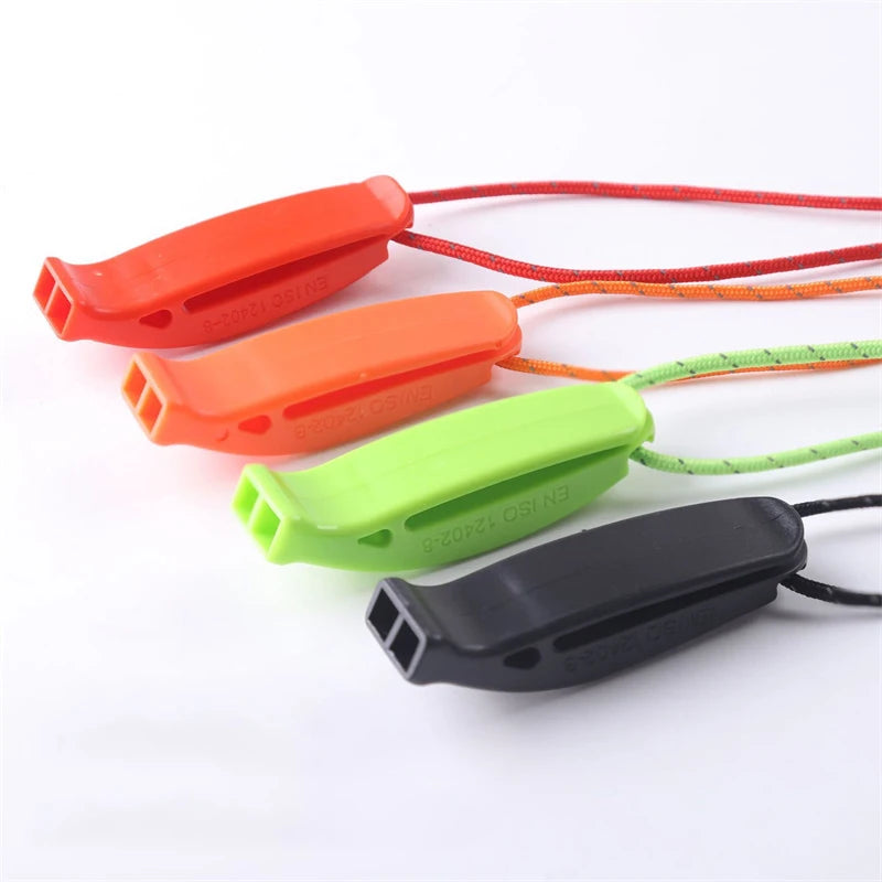 Wholesale Emergency Safety Rescue Whistle Lightweight Plastic Survival Whistles With Adjust Reflective Lanyard and Clip