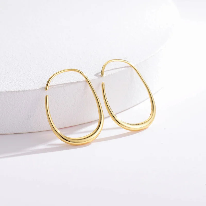 European and American Temperament Personality Ear Ring Female Temperament Simple Cold Wind Ear Ring Circle Earrings