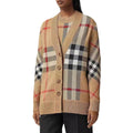2021 Winter Oversize Sweet Classic Button Knitted Cardigan Sweater V Neck Long Sleeve Checkered Plus Size Single Breasted