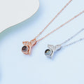 Wholesale Romantic Gift for Women 925 Silver Sterling 100 Different Languages I LOVE YOU Projection Pendent Necklace Memory Gift