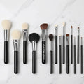 14pcs Makeup Brush Set Copper Ferrule Wood Handle Synthetic Powder Foundation Contour Blush Concealer Make Brush Kit for Face