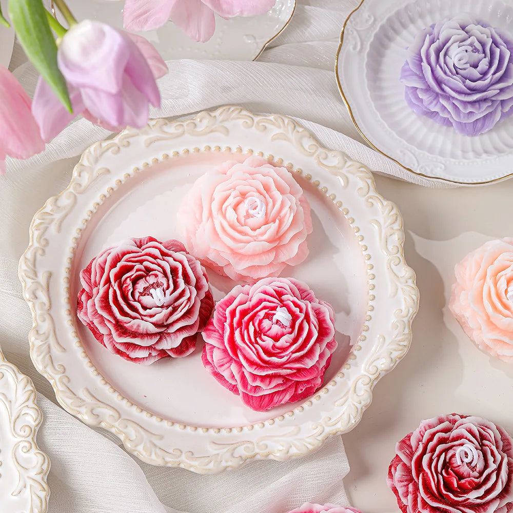 Mother'S Day Gift Flower Shape Cute Scented Candles for Birthday Wedding Aroma Candle Valentine'S Day