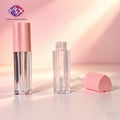 Yueshunxing 4ML New Heart-shaped pink Plastic Packaging Rose Gold Custom Lip Gloss Bottle Lip Gloss Tubes with Hole