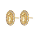 Europe and the United States Hot Copper Micro-inset Zircon Jewelry Religious Earrings Virgin Mary Earrings Vintage Earrings
