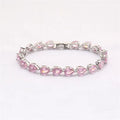 Dropshipping Classic Colorful Rose Gold Plated Pear Heart Shaped Brass Zircon Bracelet Women's Bridal Wedding Jewelry