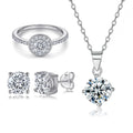 Simple Design Silver Prom Jewelry Women Silver Accessory Ring Pendant Earring 925 Sterling Silver Jewelry Sets