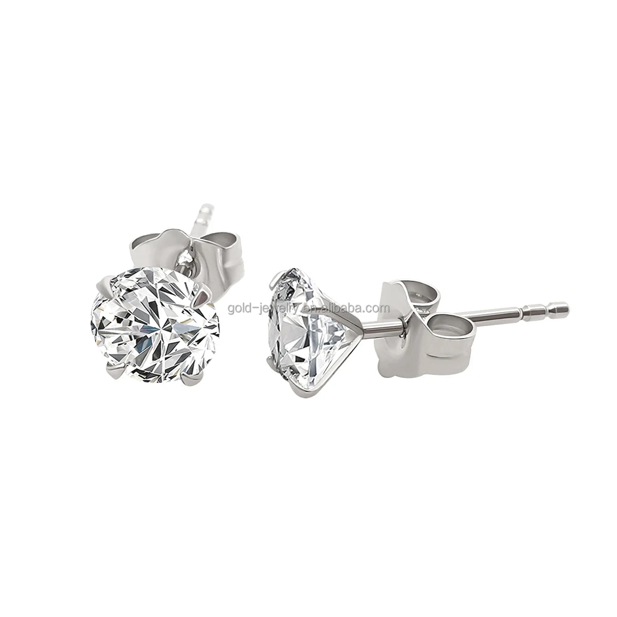Classic Solid White Gold 18K Jewelry Studs Earrings VVS Moissanite Earrings for Women MegaBDM