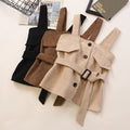 Women Vest Jacket New Spring Autumn Clothes Female Tops Coat Korean Sleeveless Slim Belt Corduroy Vest Casual Short Waistcoats