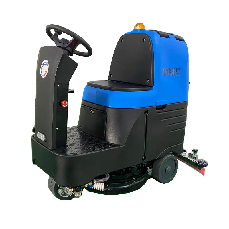 ROCKBEST New Ride-On Electric 24V Self-Propelled Residue-Free Burnishing Commercial Floor Scrubber Washing Machine 560mm