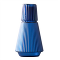 30OZ Classic Striped Glass Bedside Night Water Carafe with Tumbler Glass