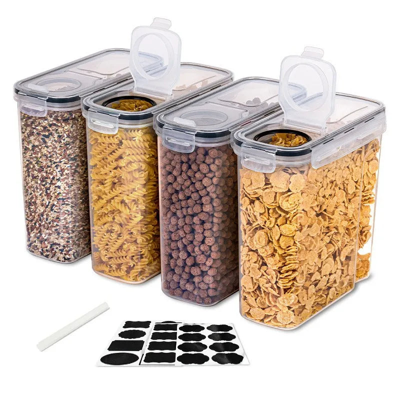 Plastic Stackable Food Storage Kitchen Sealed Plastic Jar Boxes Candy Large Capacity Cereal Sealed Food Storage Boxes