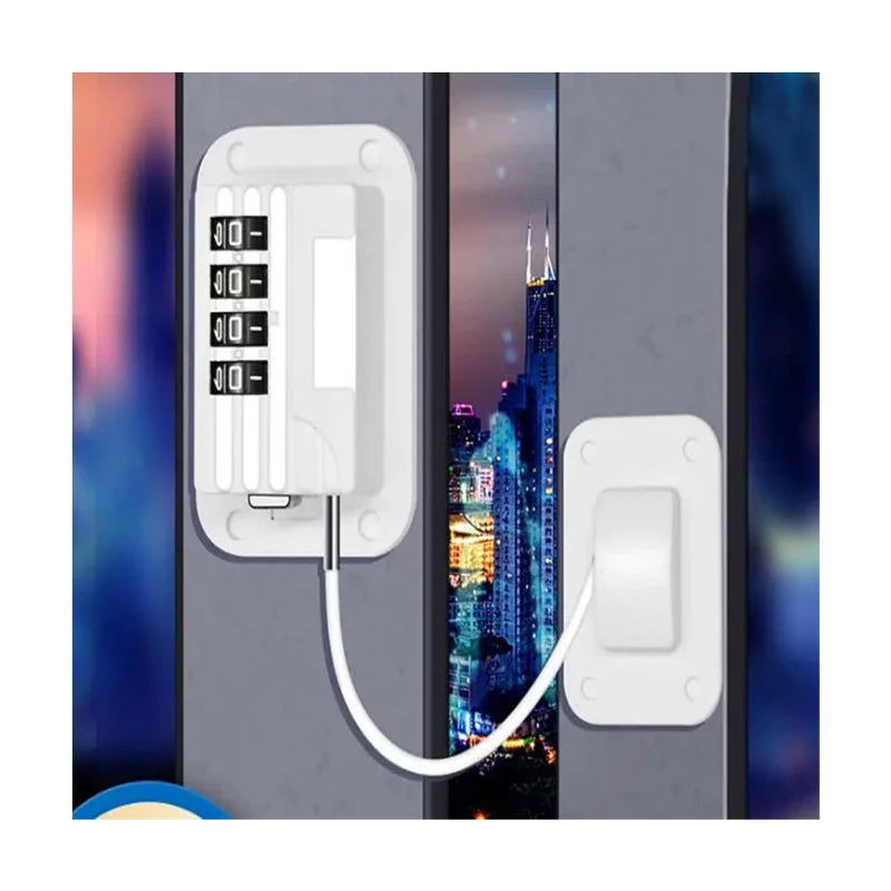 Heavy Duty 4 Digits Combination Fridge Lock Proofing Lock for Cabinets Window Easy Install and Use