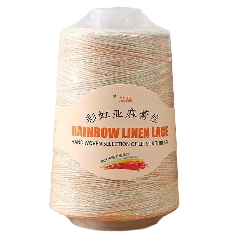 75g/cone 20 Vibrant Colors Blend Flax Cotton Yarn Crochet Superfine Lace Hand Woven Yarn for Embroidery Crafts
