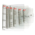 A4 B5 A5 A6 A7 Refillable Traveller Journal Binder Cover Clear PVC Notebook Shell Snap Button Closure 6 Rings Loose Leaf Case