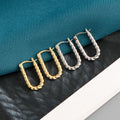 Wholesale Twist Fashionable 925 Silver Square Fine Hoop Earrings Vintage 18K Gold Plated Hoop Earrings Jewelry