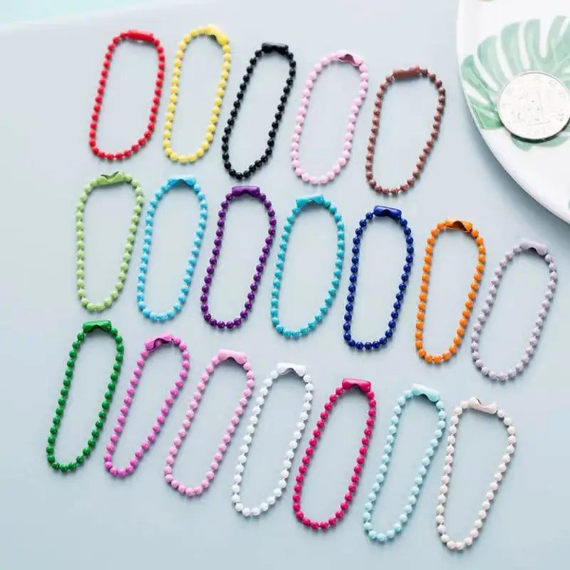 Colorful DIY Jewelry Accessories Metal Beads Chains Keychain Necklace Bead Ball Chain
