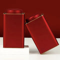 Luxury Square Shape Empty Container Double Lid Metal Canister Tea Tin Box