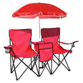 High Density Oxford Cloth Folding Storage Two People Camping Chairs With Umbrella