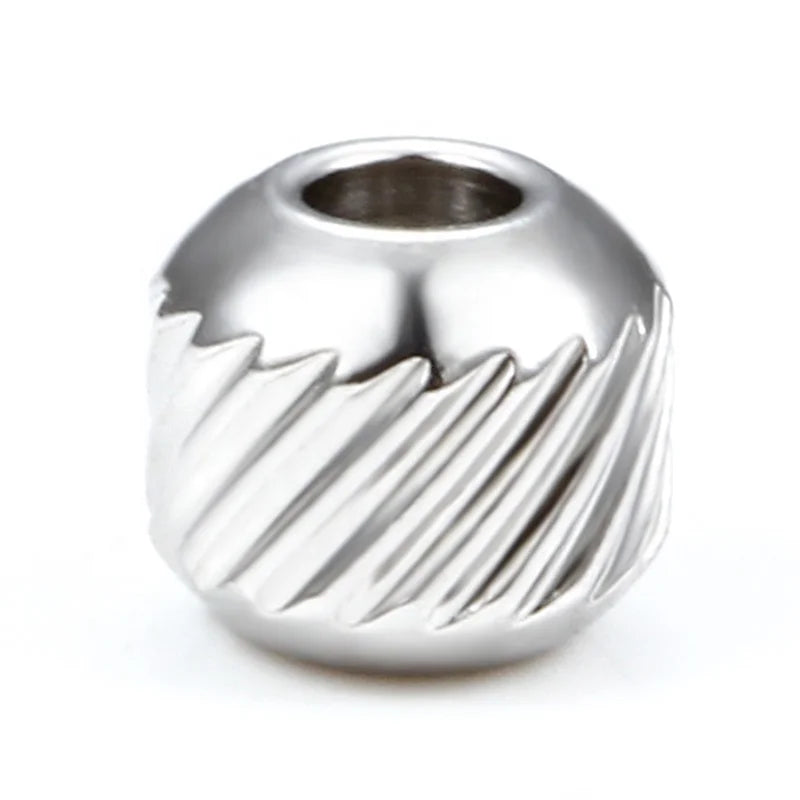 Irregular Thread Winding Loose Beads Geometry Shape Spacer Charms Steel DIY Jewelry Accessories with Plated Chain Manufacturer