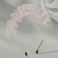 New Halo Crown Headband Handmade Copper Wire Flower Elegant Headband Bridal Wedding Hair Accessories Headdress for Wedding