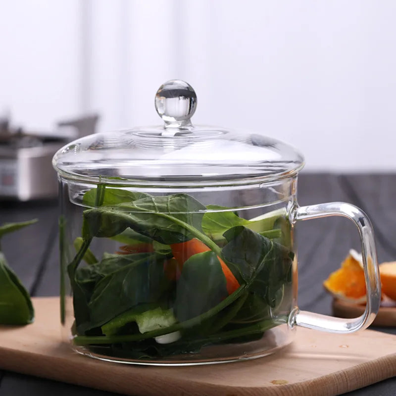 1.3L 1.5L 1.9L Multi-function Soup Pot Glass Borosilicate Glass Cooking Pot with Cover Big Size Transparent clear
