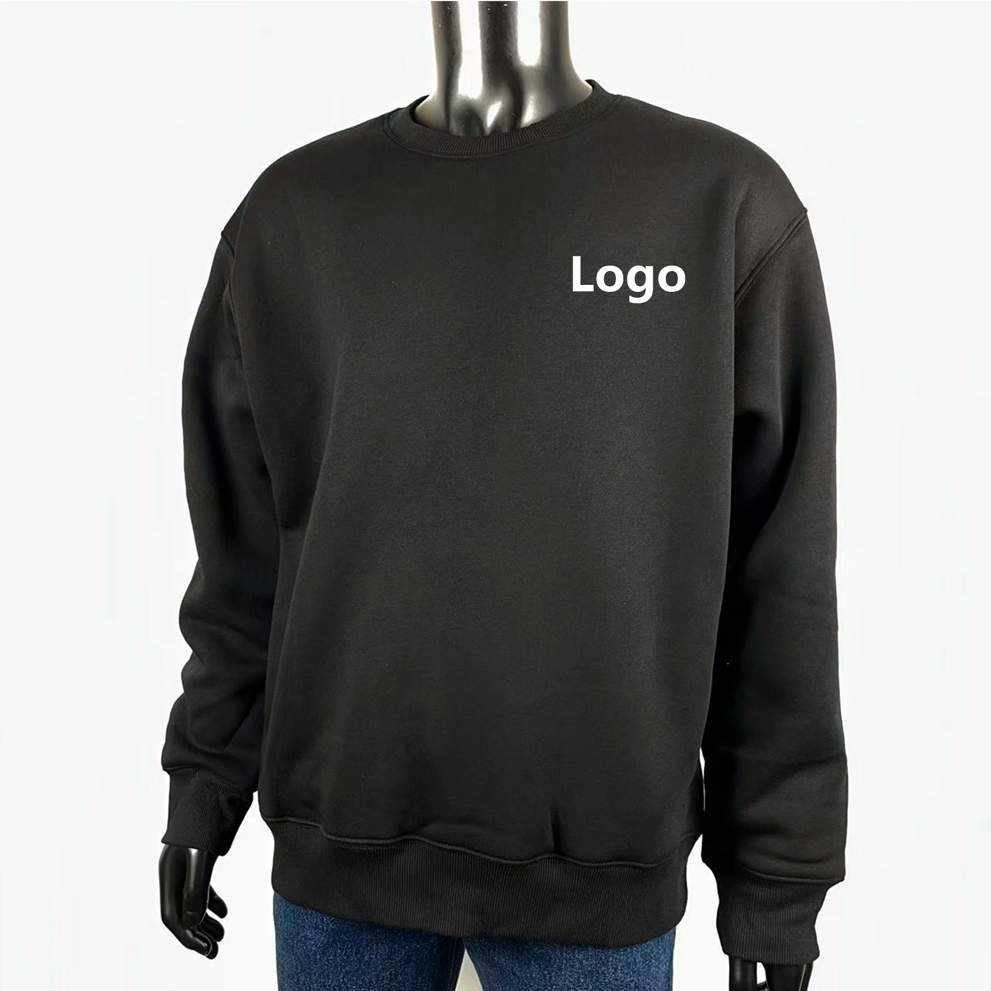 Hot Sale Wholesale 500GSM Polyester Cotton Heat Transfer Printing Fleece Crewneck Blank Plain Custom Hoodies Mens Sweatshirt
