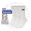 Free Sample Blank Training Socks Custom Design Plain White Athletic Sports Crew Socks Custom Logo