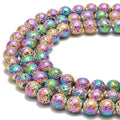 8mm Multi Color Lava Electroplated Plated Lava Gemstone Loose Bead Pumice Rock Lava Stone Loose Beads Jewelry Making Liwan Plaza