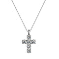 Factory Wholesale Fine Jewelry Cross White Gold Plated D VVS1 Moissanite Diamond Chain S925 Silver Necklace for Women Pendant