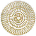 European Court Style Weaving Pearl Dot Patterns Glass Plate Underplates Decoration on Table for Wedding Event