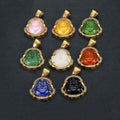28*28mm Stocks Fashion Cheap 18k Gold Iced Out Pave Cz Stone Stainless Steel Buddha Pendant