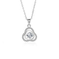 MN33 Luxury 925 Sterling Silver VVS 5mm 0.5Ct Moissanite Diamond Round Clover Pendant Necklace Fine Jewelry for Women Wedding