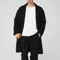 Men's Custom Wholesale Casual Trench Jacket Coat Business Reversible Eco-Friendly Wool/Silk with Long Lapel and Fleece Lining
