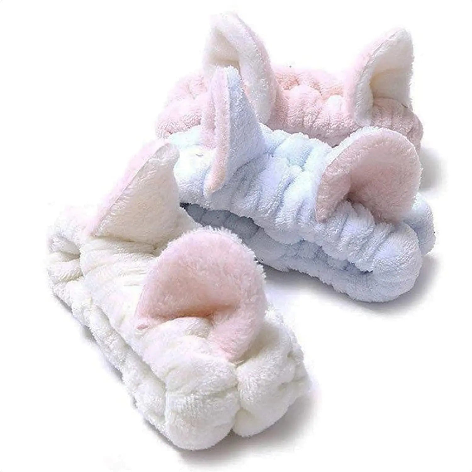 Cat Ears Spa Makeup Headband Plush Cat Hairband Soft Stretch Fuzzy Multifunction Washing Face Shower One Size Fits All for Women