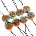 Natural 7 Chakra Healing Pendant with Stone Chips Balancing Energy Necklace on Rope Chain for Anniversary Occasions
