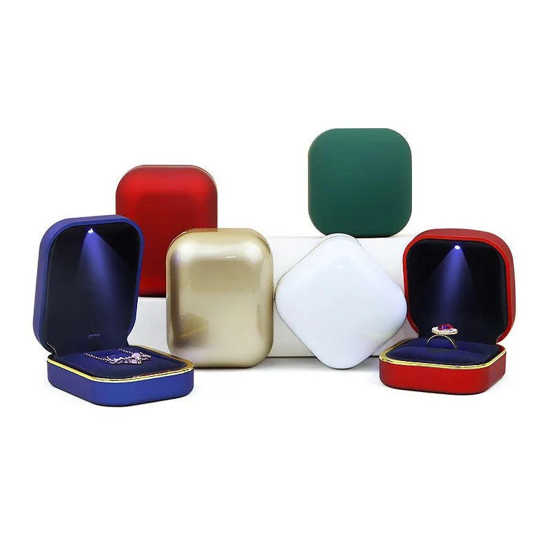 Wholesale Luxury Engagement Ring Pendant Led Jewelry Packaging Gift Box with Light