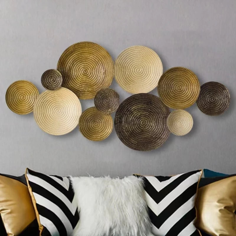 125x55 Gold Light Luxury Iron Wall Decoration Creative Wall Decoration Hotel Living Room TV Background Wall Hanging Wholesale