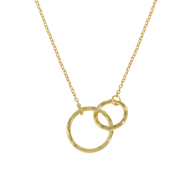 VIANRLA 925 Sterling Silver Double Ring Pendant Minimalist for Women Jewelry Wholesale Free Laser Logo