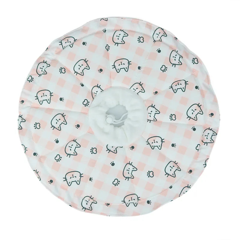 Kingtale Adjustable Recovery Collar Soft Cute Cat Donut Design Elizabethan Cone Comfortable Anti-Bite Neck Cone for Dog's Solid