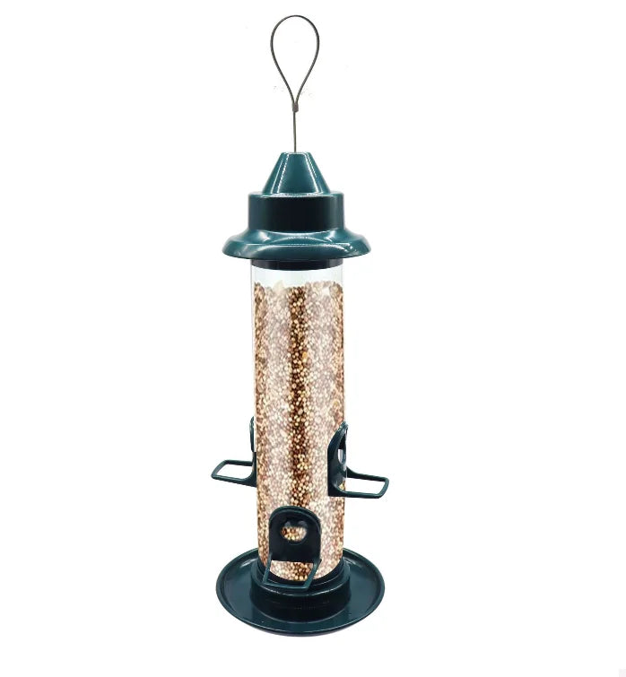 Pigeon-Feeder Automatic Outdoor Bird Feeder Pole Pp Pvc Plastic Dark Green Automatic Plastic Wild Animal Feeder