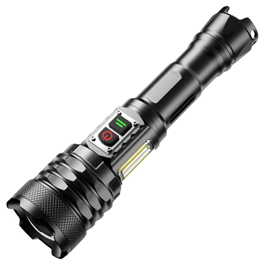 XHP160+COB Side Light High-power High-brightness Flashlight Double Switch TYPE-C Charging 21700 Aluminum Alloy Flashlamp Torch