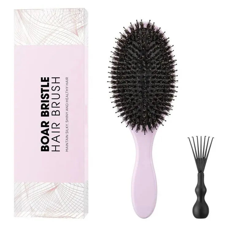 New Arrival Pink Wooden Hair Brush With Boar Bristles Mix Nylon Wholesale Private Label Bamboo Extension Hair Brush for Women