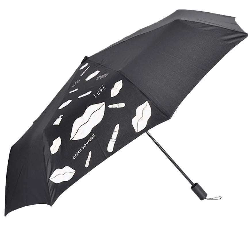 3 Fold Umbrella Custom Print Foldable Umbrella Color Changing Umbrella