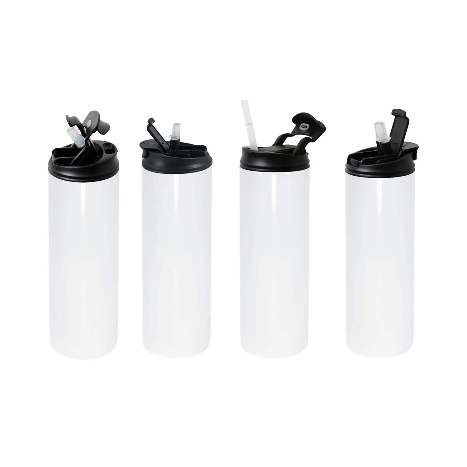 20oz Straight Skinny Tumbler Stainless Steel Sublimation Blank Tumbler Screw on Lid with 2 in 1 Nozzle Lid