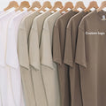 Solid Color T-shirt Men Oversized Shorts Sleeves Tops Custom Embroidered Logo COTTON Shirt Hip Hop Blank Tops