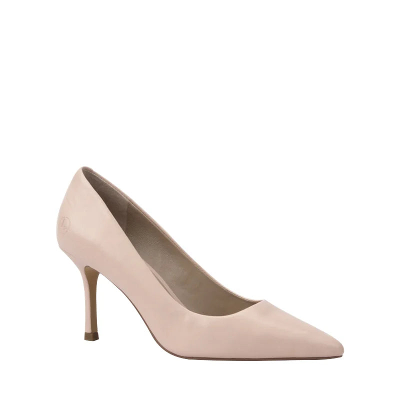 Women's Anti-Slippery Med High Heels Ladies Pointed Toe Soft Leather Fashion Pumps PU Insole for Office Wedding-Spring/ Autumn